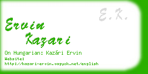 ervin kazari business card