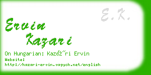 ervin kazari business card
